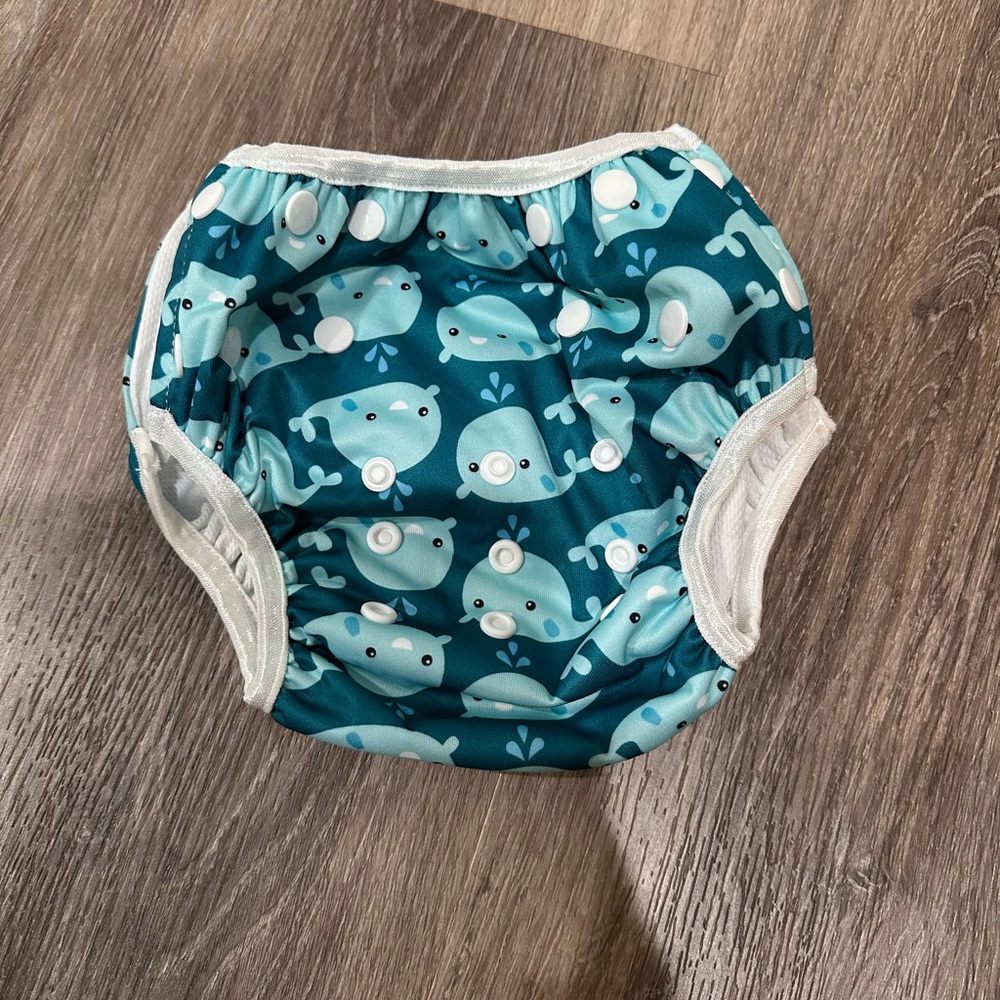 Whale Print Kids Swim Diaper